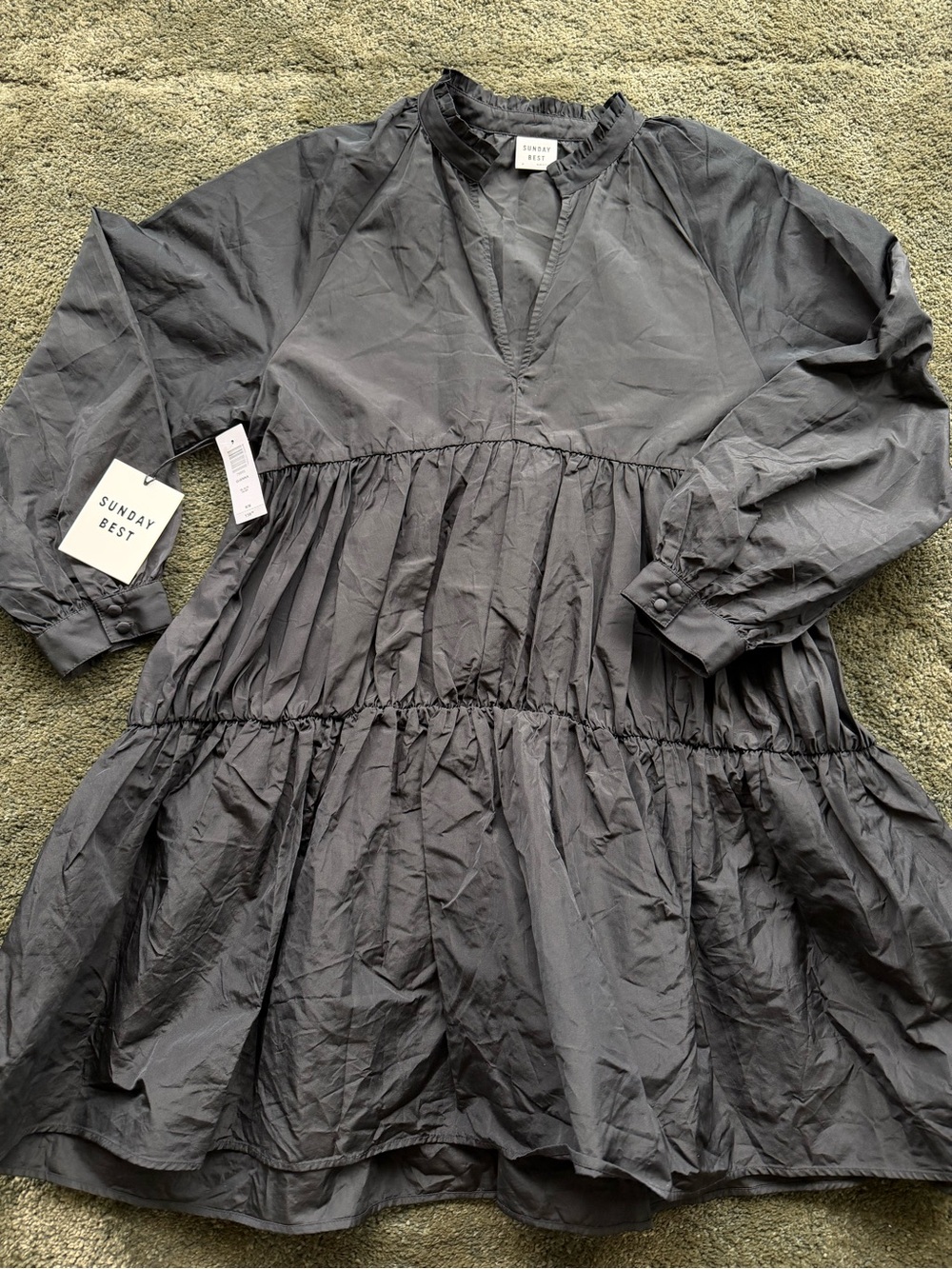 Brand New Aritzia Dress Black Gianna Babydoll Dress - Picture 1 of 2